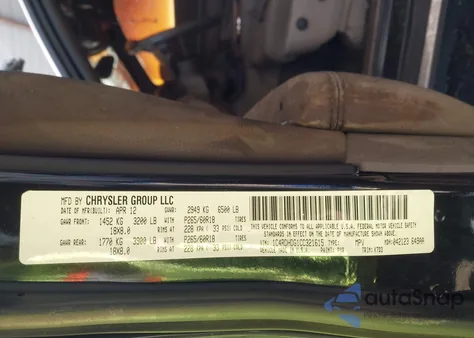 2012 Dodge Durango Crew z USA, uszkodzony, nr VIN 1C4RDHDG1CC321615